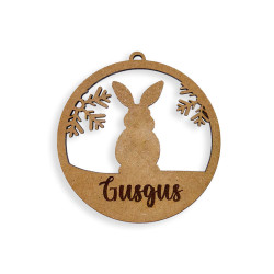 Bola Navidad silueta conejo personalizada