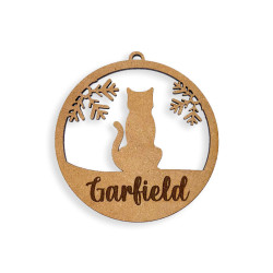 Bola Navidad silueta gato personalizada