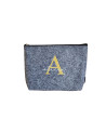 Neceser personalizado gris con inicial y nombre